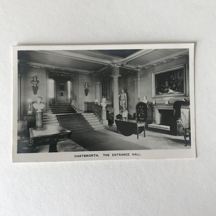 CHATSWORTH HOUSE Entrance Hall July 1955 REAL PHOTO VGC - v clean