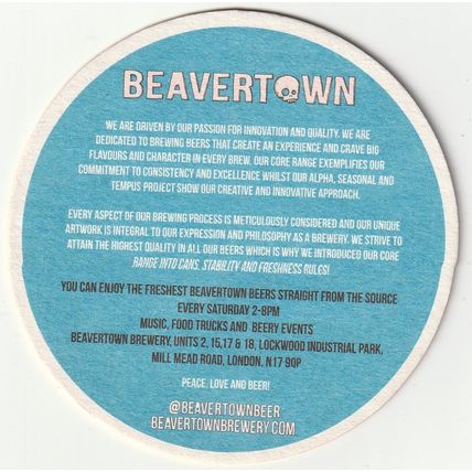 BEER MAT - BEAVERTOWN BREWERY (LONDON) - (Cat No 037) - (2017)