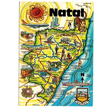 Natal - The Garden Province - Postally Used - 1975 Postmark - Art Publishers