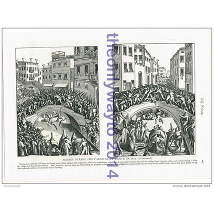Carnival Scenes (2), Venice in 1609 , Book Illustration, c1895