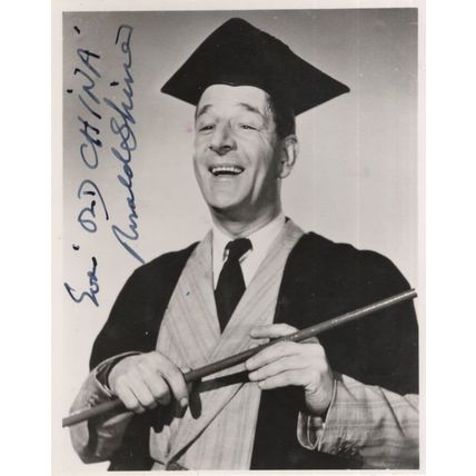 Ronald Shiner Film Stage Comedian as Mad Teacher Old Hand Signed Photo