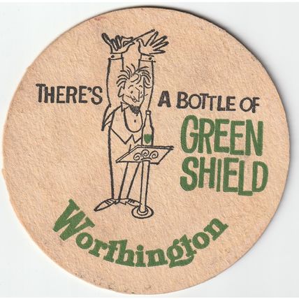 BEER MAT - WORTHINGTON BREWERY - GREEN SHIELD - (Cat 034) - (1960)