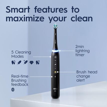Oral-B Io Deep Clean + Whiten Rechargeable Electric Toothbrush with Visible Pres