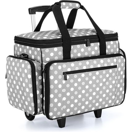 LUXJA Sewing Machine Case with Detachable Dolly, Rolling Sewing Machine Tote wit