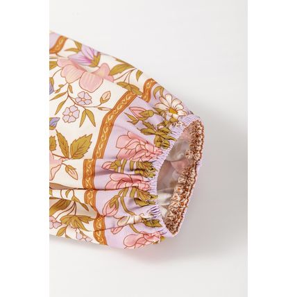 Multicolour Boho Floral Mixed Print Puff Sleeve Shirt