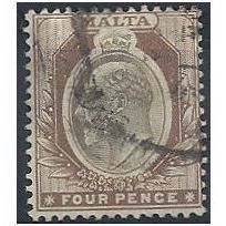 Malta 1904 SG43 4d Blackish Brown & Brown Fine Used ..