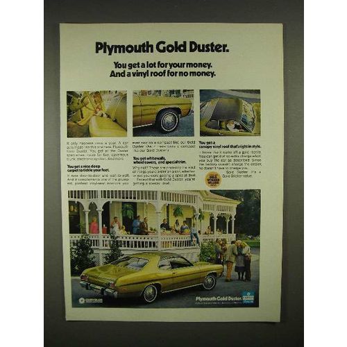1973 Plymouth Gold Duster Car Ad - Lot for Your Money
