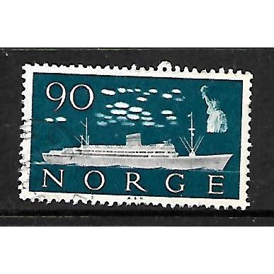 NORWAY 1960 90 ORE BLUE BERGENSFJORD LINER SG 505 FINE USED