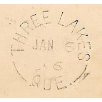 Three Lakes, Quebec split ring cancel, 1906,