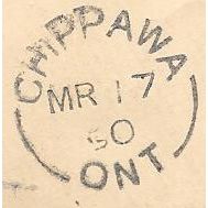 Chippawa, Ontario split ring cancel, 1890, to Sherkston. Willoughby County