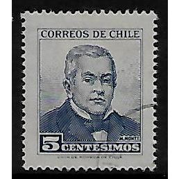 CHILE 1960 PORTRAITS 5c BLUE M MONTT SG 493 FINE USED#