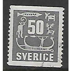 SWEDEN 1954 ROCK CARVINGS 50 ORE GREY SG347 FINE USED
