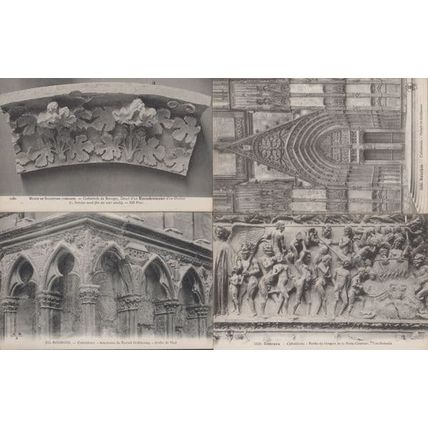 Bourges Cathedrale Porte St Guillaume Les Damnes Sculpture 4x French Postcard