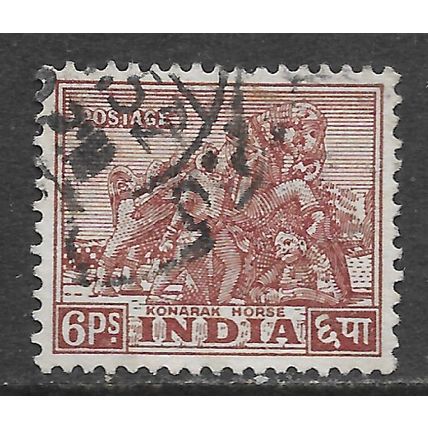 INDIA 1949 KG6 SG310w 310w SG INVERTED WMK KONARAK HORSE 6Ps USED TYPE 310 SG310