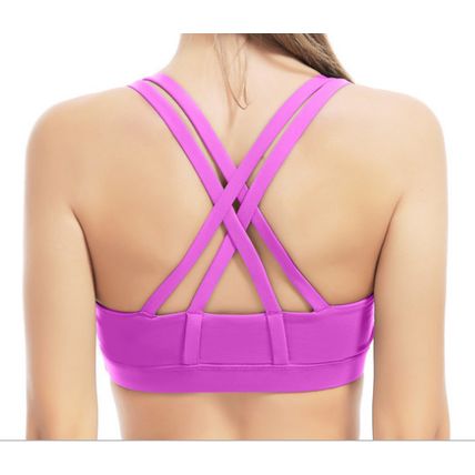 Sports Bra for Women, Criss-Cross Back Padded Strappy Sports Bras Gym