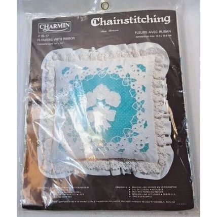 Charmin Chainstitching Flowers With Ribbon Pillow Kit