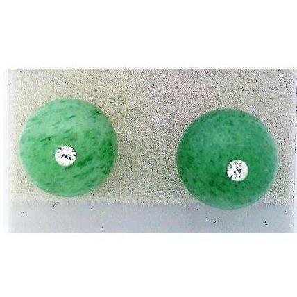 Green Aventurine Crystal 8mm Gemstone Stud Earrings 1