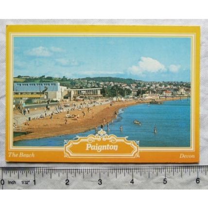 1989 postcard Paignton Beach