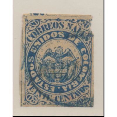 Colombia Stamp Scott #55, Used, Rough