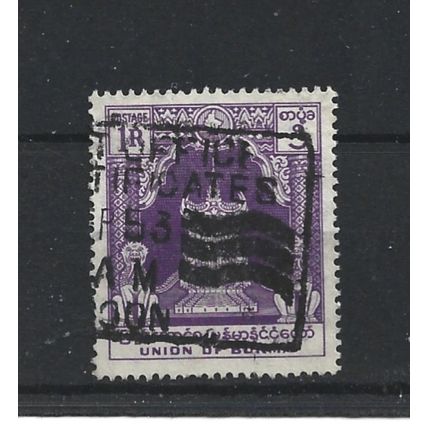 Burma.SG130 1r Lion Throne (Violet).Fine Used.Jul25b
