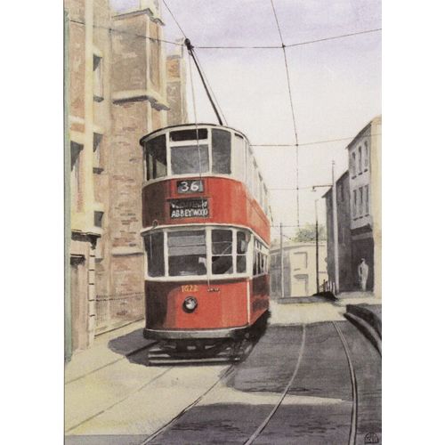 Tram Art Postcard London Transport E/1 Tramcar Car 1622 c1950 Paul Atchinson