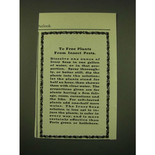 1902 Ivory Soap Ad - To free plants from insect pests