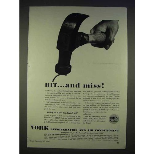 1940 York Refrigeration and Air Conditioning Ad