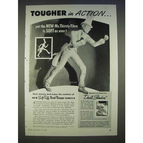 1940 Scott Soft-Tuff Scot Tissue Towels Ad - Tougher