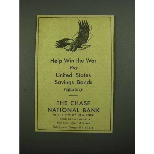 1942 Chase National Bank Ad - Help Win the War