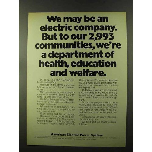 1973 American Electric Power System Ad - Communities