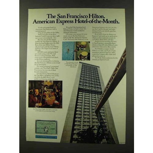 1973 American Express Ad - San Francisco Hilton Hotel