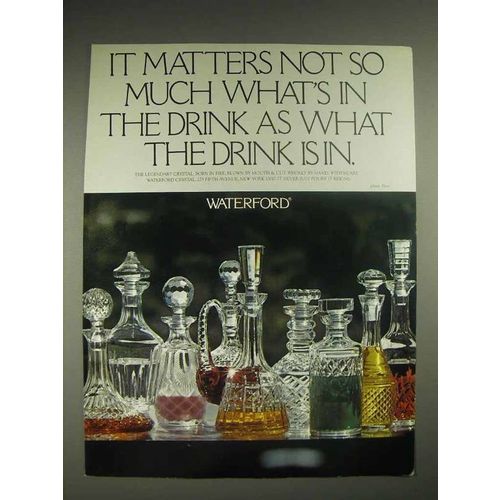 1978 Waterford Crystal Decanters Ad - What Drink is In
