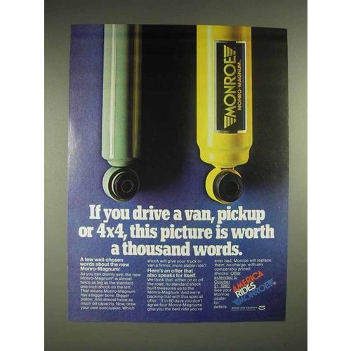 1980 Monroe Magnum Shock Ad - This Picture is Worth