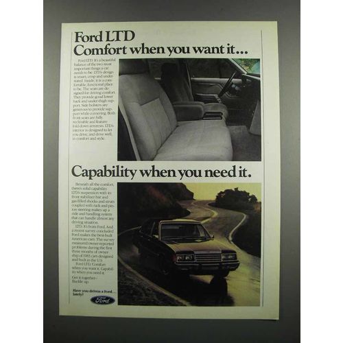 1983 Ford LTD Ad - Comfort When You Want It