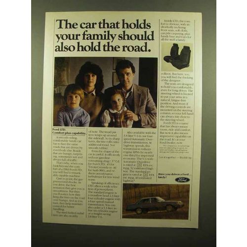 1983 Ford LTD Ad - Holds Your Family Hold The Road