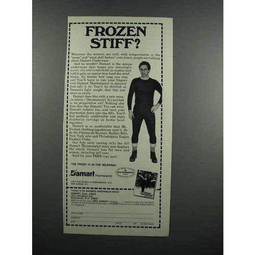 1983 Damart Underwear Ad - Frozen Stiff?
