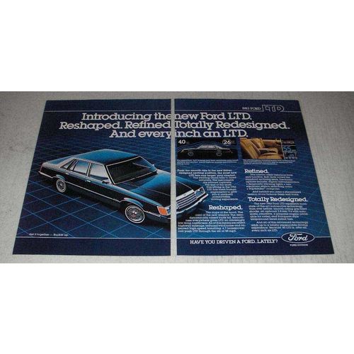 1983 Ford LTD Ad - Reshaped Refined Redesigned