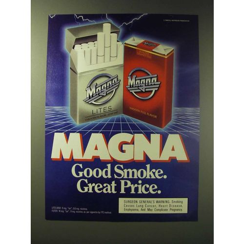 1989 Magna Cigarettes Ad - Great Price