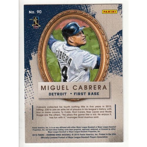 Miguel Cabrera 2016 Diamond Kings card #90– Tigers