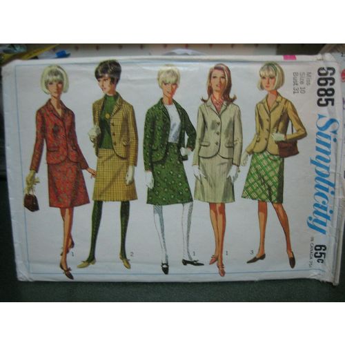 Simplicity #6685 Misses Skirt Suit Pattern - Size 10 Bust 31