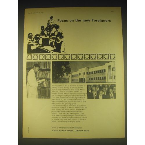 1962 South Africa House Ad - Focus on the new Foreigners