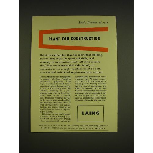 1955 Laing Engineering Ad - Plant for construction
