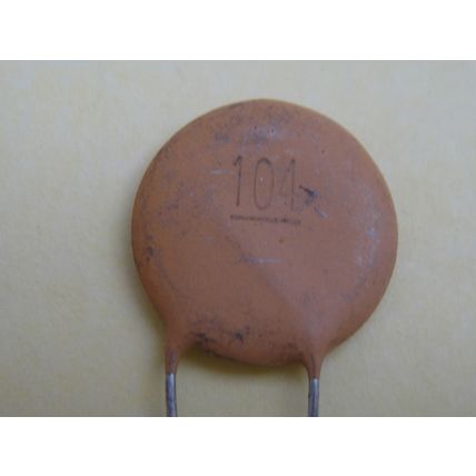 0.1µF Disc Capacitors 50V Long Wire. New Old Stock, Bag of Appx 500
