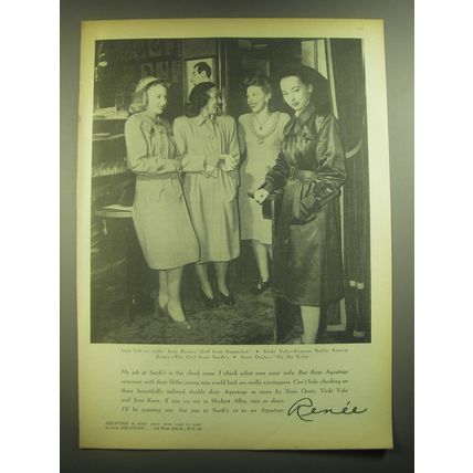 1945 Aquatogs Raincoats Ad - Jane Kean, Vicki Vola, Renee and Sono Osato