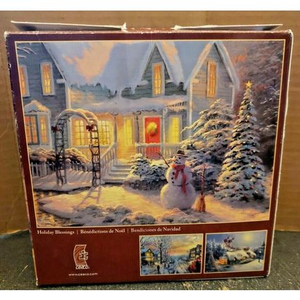 Thomas Kinkade Holiday Blessings 3328-20 1000 Piece Jigsaw Puzzle Complete