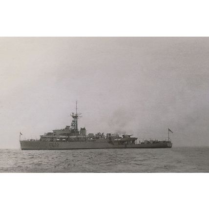 HMS Burghead Bay Ship at Tristan Da Cunha RPC Kodak Postcard