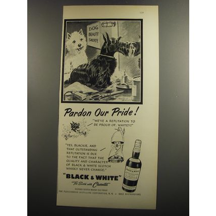 1952 Black & White Scotch Ad - Pardon our pride!