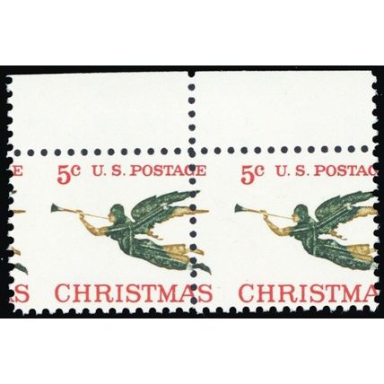1276, Mint NH Misperforated Error Pair 5¢ Christmas - Stuart Katz