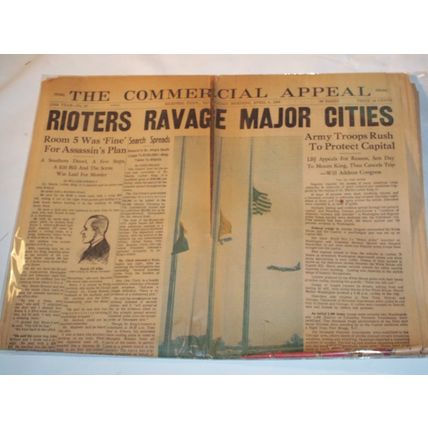 The Commercial Appeal Newspaper, April 6, 1968, Vintage