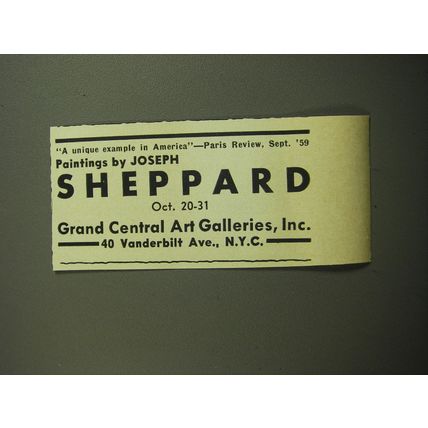 1959 Grand Central Art Galleries Ad - Paintings by Joseph Sheppard